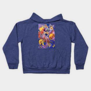 Dancing Rainbow Mermaid Painting Kids Hoodie